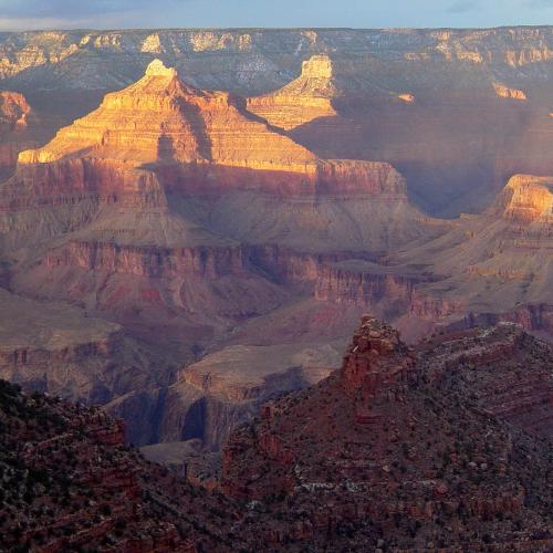 Sunset in Grand Canyon as seen from Grand Canyon Village. Grand Canyon N.P.